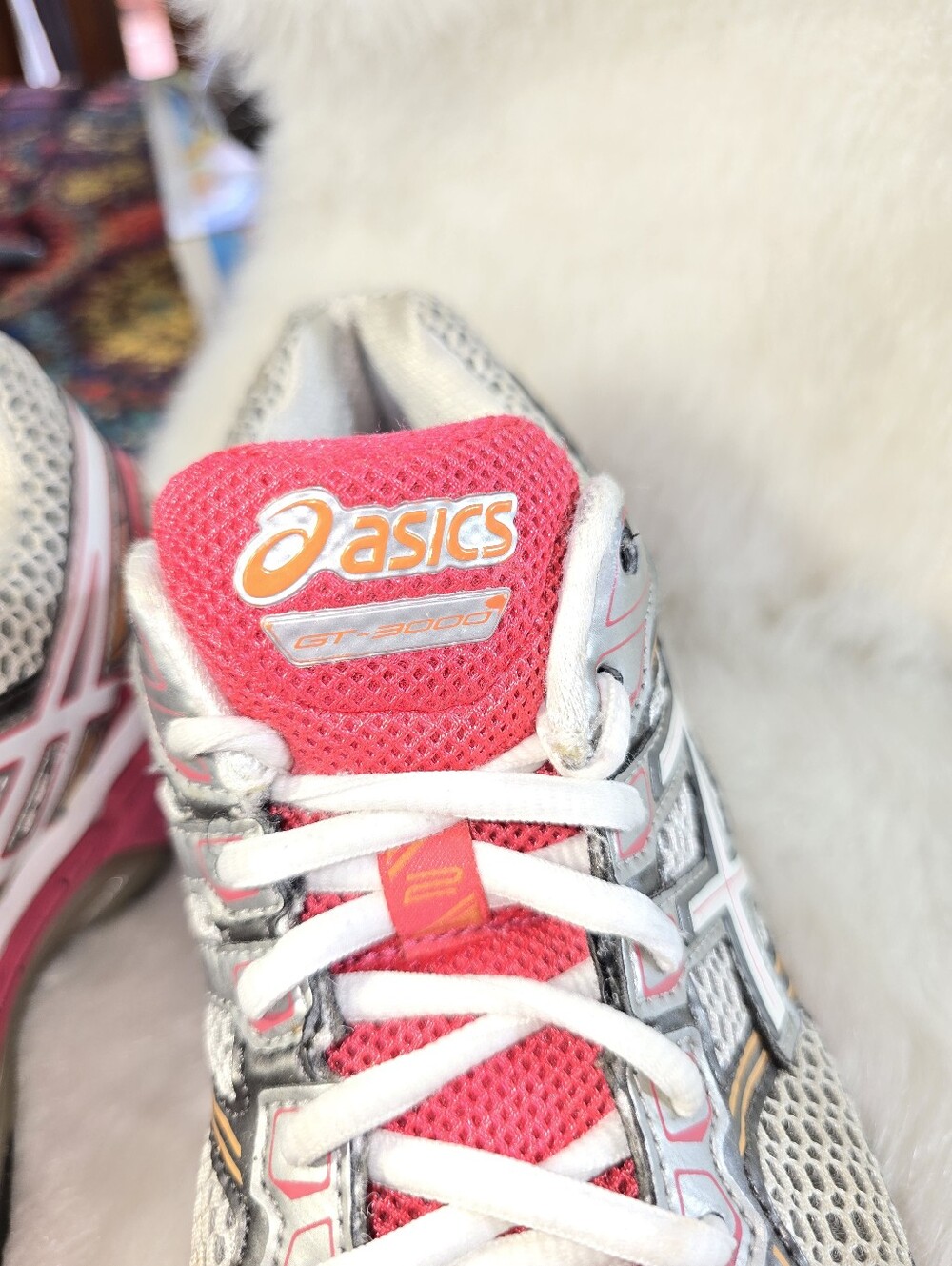 ASICS Gel Surveyor 3 Women's Running Shoes - White, Pink & Orange Accents - Picture 13 of 13